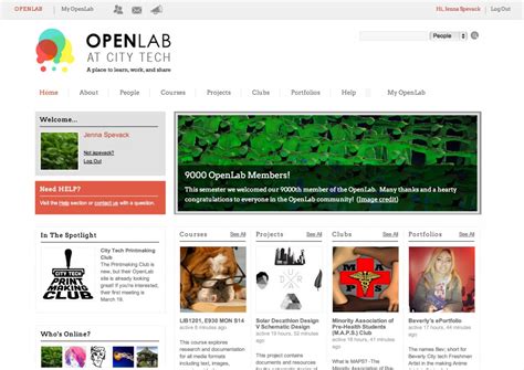 The OpenLab is an open-source, digital platform designed to support teaching and learning at City Tech (New York City College of Technology), and to promote student and faculty engagement in the intellectual and social life of the college community. . Openlab city tech